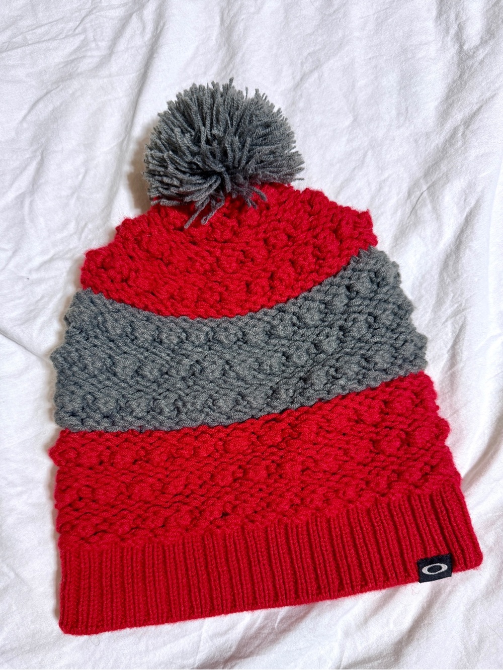 Oakley Red / Gray Knit Beanie